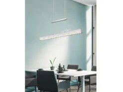 Reality Leuchten LED Pendelleuchte PAROS Silber ALU - Up And Down, Dimmbar, Höhenverstellbar -Globo Store led pendelleuchte paros silber alu up and down dim 7