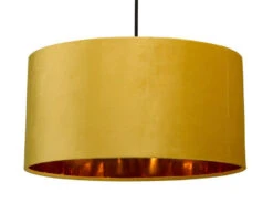 MeineWunschleuchte LED Pendelleuchte Vintage Mit Lampenschirm Samt Gelb / Gold Ø 40cm -Globo Store led pendelleuchte vintage mit lampenschirm samt ge 4