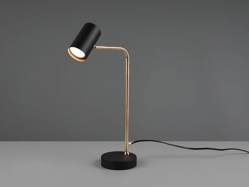 MeineWunschleuchte LED Schreibtischlampe In Messing / Schwarz Matt, Spot Schwenkbar, Höhe 45cm 3 MeineWunschleuchte LED Schreibtischlampe In Messing / Schwarz Matt, Spot Schwenkbar, Höhe 45cm – Bild 3