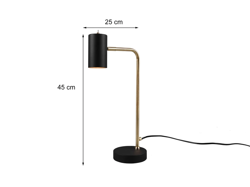 MeineWunschleuchte LED Schreibtischlampe In Messing / Schwarz Matt, Spot Schwenkbar, Höhe 45cm 4 MeineWunschleuchte LED Schreibtischlampe In Messing / Schwarz Matt, Spot Schwenkbar, Höhe 45cm – Bild 4