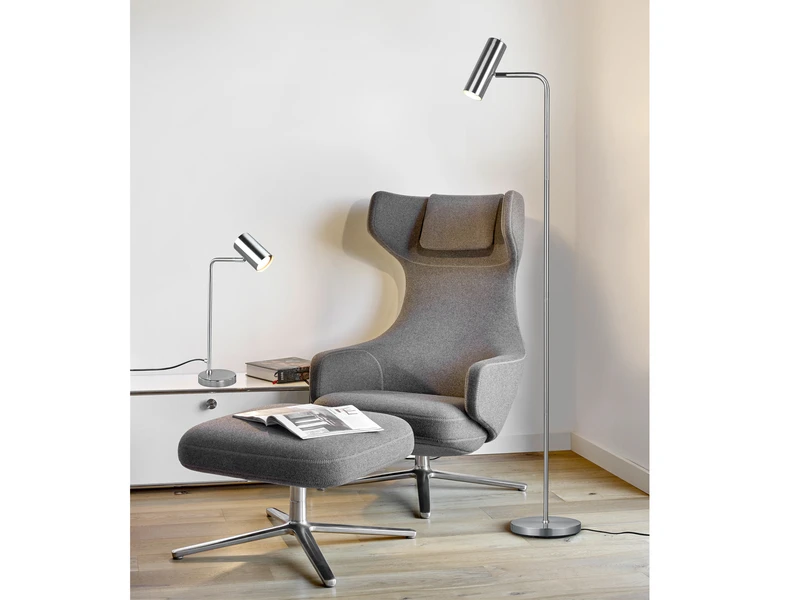 MeineWunschleuchte LED Schreibtischlampe In Silber Matt, Spot Schwenkbar, Höhe 45cm 7 MeineWunschleuchte LED Schreibtischlampe In Silber Matt, Spot Schwenkbar, Höhe 45cm – Bild 7