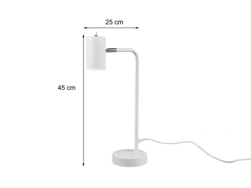 MeineWunschleuchte LED Schreibtischlampe In Weiß Matt, Spot Schwenkbar, Höhe 45cm 4 MeineWunschleuchte LED Schreibtischlampe In Weiß Matt, Spot Schwenkbar, Höhe 45cm – Bild 4