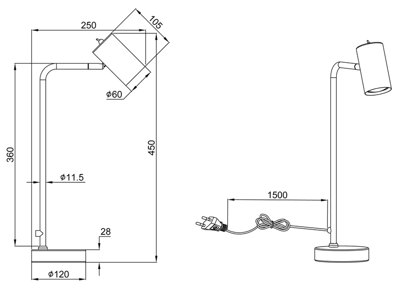 MeineWunschleuchte LED Schreibtischlampe In Weiß Matt, Spot Schwenkbar, Höhe 45cm 6 MeineWunschleuchte LED Schreibtischlampe In Weiß Matt, Spot Schwenkbar, Höhe 45cm – Bild 6