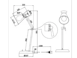 MeineWunschleuchte LED Schreibtischlampe Mit Gelenkarm Metallschirm In Schwarz, Höhe 50cm -Globo Store led schreibtischlampe mit gelenkarm metallschirm i 15