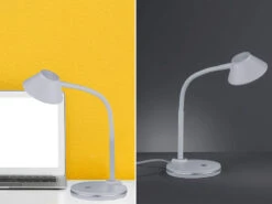 Reality Leuchten LED Schreibtischleuchte BERRY Flexibel, Kunststoff Weiß, 33cm Hoch