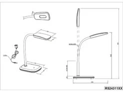 Reality Leuchten LED Schreibtischleuchte BOA In Grün Mit Flex Gelenk & 4-fach Dimmer, 36cm -Globo Store led schreibtischleuchte boa in gruen mit flex gele 4