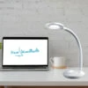 Reality Leuchten LED Schreibtischleuchte COBRA Weiß, Flexgelenk & Touch Dimmer, 32cm Hoch