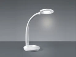 Reality Leuchten LED Schreibtischleuchte COBRA Weiß, Flexgelenk & Touch Dimmer, 32cm Hoch -Globo Store led schreibtischleuchte cobra weiss flexgelenk tou 2