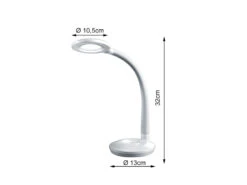 Reality Leuchten LED Schreibtischleuchte COBRA Weiß, Flexgelenk & Touch Dimmer, 32cm Hoch -Globo Store led schreibtischleuchte cobra weiss flexgelenk tou 3