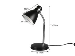 MeineWunschleuchte LED Schreibtischleuchte Flexibel, Chrom & Metallschirm Schwarz, 33cm 9 MeineWunschleuchte LED Schreibtischleuchte Flexibel, Chrom & Metallschirm Schwarz, 33cm -Globo Store led schreibtischleuchte flexibel chrom metallschir 3