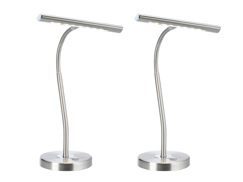 MeineWunschleuchte LED Schreibtischleuchte In Silber Matt, 2er SET Mit 4-Stufen Dimmer 2 MeineWunschleuchte LED Schreibtischleuchte In Silber Matt, 2er SET Mit 4-Stufen Dimmer – Bild 2