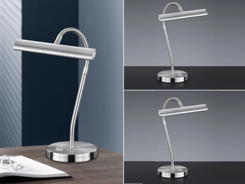 MeineWunschleuchte LED Schreibtischleuchte In Silber Matt, 2er SET Mit 4-Stufen Dimmer 1 MeineWunschleuchte LED Schreibtischleuchte In Silber Matt, 2er SET Mit 4-Stufen Dimmer