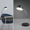 Reality Leuchten LED Schreibtischleuchte KIKO Flexibel, Kunststoff Schwarz, 34cm Hoch