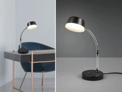 Reality Leuchten LED Schreibtischleuchte KIKO Flexibel, Kunststoff Schwarz, 34cm Hoch