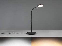 Trio Leuchten LED Schreibtischleuchte MONZA Dimmbar Mit Flexarm, Höhe 57cm, Schwarz