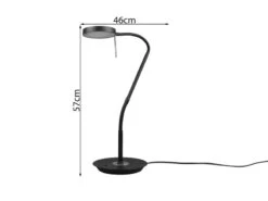Trio Leuchten LED Schreibtischleuchte MONZA Dimmbar Mit Flexarm, Höhe 57cm, Schwarz -Globo Store led schreibtischleuchte monza dimmbar mit flexarm 1 3