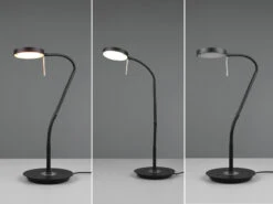 Trio Leuchten LED Schreibtischleuchte MONZA Dimmbar Mit Flexarm, Höhe 57cm, Schwarz -Globo Store led schreibtischleuchte monza dimmbar mit flexarm 1 4