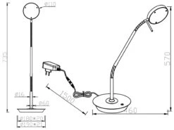 Trio Leuchten LED Schreibtischleuchte MONZA Dimmbar Mit Flexarm, Höhe 57cm, Schwarz -Globo Store led schreibtischleuchte monza dimmbar mit flexarm 1 8