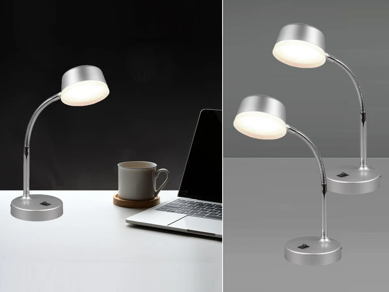 MeineWunschleuchte LED Schreibtischleuchten 2er SET Flexibel, Kunststoff Titan, 34cm Hoch 1 MeineWunschleuchte LED Schreibtischleuchten 2er SET Flexibel, Kunststoff Titan, 34cm Hoch
