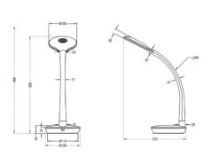MeineWunschleuchte LED Schreibtischleuchten 2er SET Weiß, Flexgelenk & Touch Dimmer, 32cm Hoch -Globo Store led schreibtischleuchten 2er set weiss flexgelenk 1 4