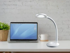 MeineWunschleuchte LED Schreibtischleuchten 2er SET Weiß, Flexgelenk & Touch Dimmer, 32cm Hoch -Globo Store led schreibtischleuchten 2er set weiss flexgelenk 1 6