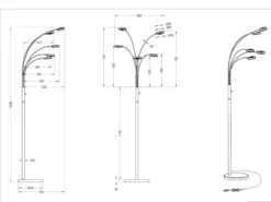 Reality Leuchten LED Standleuchte RENNES 5 Flammig Metall Silber Chrom Mit Marmorfuß -Globo Store led standleuchte rennes 5 flammig metall silber ch 2