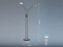 Fischer & Honsel LED Stehlampe DENT Schwarz 2 Flammig Mit Dimmer - Höhe 150cm 8 Fischer & Honsel LED Stehlampe DENT Schwarz 2 Flammig Mit Dimmer - Höhe 150cm -Globo Store led stehlampe dent schwarz 2 flammig mit dimmer ho 3