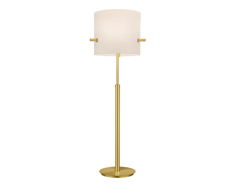 MeineWunschleuchte LED Stehlampe Messing Mit Stoffschirm Weiß Höhenverstellbar 145-187cm 2 MeineWunschleuchte LED Stehlampe Messing Mit Stoffschirm Weiß Höhenverstellbar 145-187cm – Bild 2