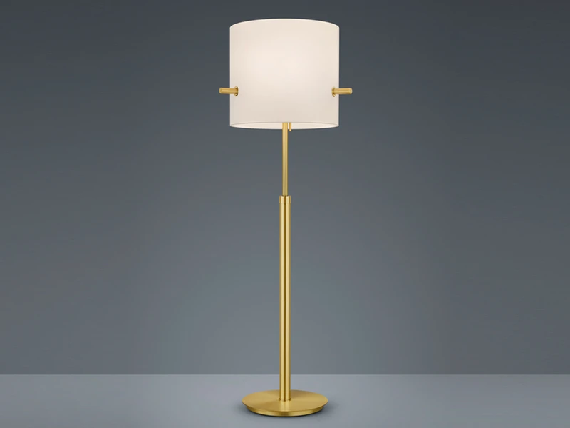 MeineWunschleuchte LED Stehlampe Messing Mit Stoffschirm Weiß Höhenverstellbar 145-187cm 3 MeineWunschleuchte LED Stehlampe Messing Mit Stoffschirm Weiß Höhenverstellbar 145-187cm – Bild 3