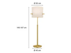MeineWunschleuchte LED Stehlampe Messing Mit Stoffschirm Weiß Höhenverstellbar 145-187cm 9 MeineWunschleuchte LED Stehlampe Messing Mit Stoffschirm Weiß Höhenverstellbar 145-187cm -Globo Store led stehlampe messing mit stoffschirm weiss hoehen 3