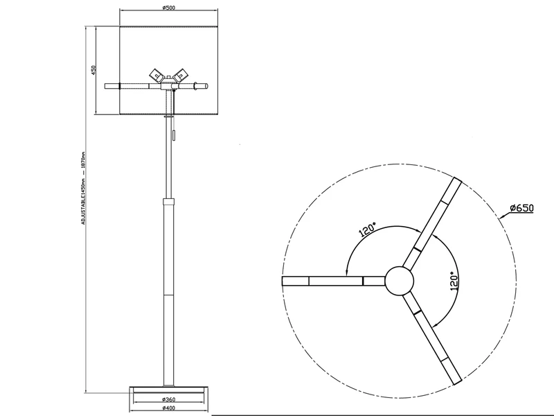 MeineWunschleuchte LED Stehlampe Messing Mit Stoffschirm Weiß Höhenverstellbar 145-187cm 5 MeineWunschleuchte LED Stehlampe Messing Mit Stoffschirm Weiß Höhenverstellbar 145-187cm – Bild 5