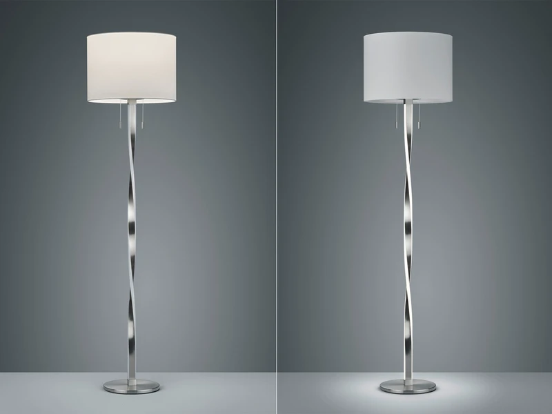 Trio Leuchten LED Stehlampe Mit Stoffschirm Weiß Und Beleuchtetem Gestell, Höhe 160cm 5 Trio Leuchten LED Stehlampe Mit Stoffschirm Weiß Und Beleuchtetem Gestell, Höhe 160cm – Bild 5