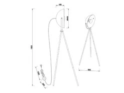 Reality Leuchten LED Stehleuchte 1 Flammig Metall Dreibein Schwarz/Gold 160cm -Globo Store led stehleuchte 1 flammig metall dreibein schwarz 1 5