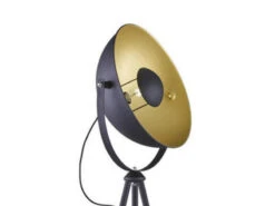 Reality Leuchten LED Stehleuchte 1 Flammig Metall Dreibein Schwarz/Gold 160cm -Globo Store led stehleuchte 1 flammig metall dreibein schwarz 1 7