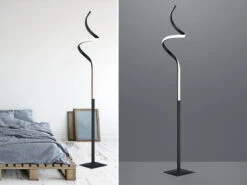 Reality Leuchten LED Stehleuchte COURSE Schwarz H145cm Sensor Dimmer 3000K Warmweiß