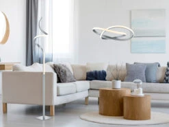 Reality Leuchten LED Stehleuchte COURSE Schwarz H145cm Sensor Dimmer 3000K Warmweiß -Globo Store led stehleuchte course schwarz h145cm sensor dimme 5