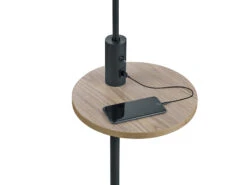 MeineWunschleuchte LED Stehleuchte In Schwarz Matt Mit Stoffschirm, Ablagetisch & USB Anschluss -Globo Store led stehleuchte in schwarz matt mit stoffschirm ab 3