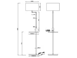 MeineWunschleuchte LED Stehleuchte In Schwarz Matt Mit Stoffschirm, Ablagetisch & USB Anschluss -Globo Store led stehleuchte in schwarz matt mit stoffschirm ab 4