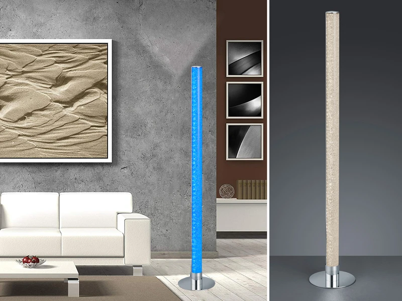 Reality Leuchten LED Stehleuchte LEIA Chrom Dimmbar Fernbedienung, Farbwechsel 104cm Hoch 1 Reality Leuchten LED Stehleuchte LEIA Chrom Dimmbar Fernbedienung, Farbwechsel 104cm Hoch