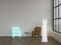 MeineWunschleuchte LED Stehleuchte Lichtsäule Aus Stoff Rund Zylinder 123cm Ø35cm In Weiß 10 MeineWunschleuchte LED Stehleuchte Lichtsäule Aus Stoff Rund Zylinder 123cm Ø35cm In Weiß -Globo Store led stehleuchte lichtsaeule aus stoff rund zylinde 4