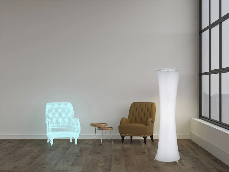 MeineWunschleuchte LED Stehleuchte Lichtsäule Aus Stoff Rund Zylinder 123cm Ø35cm In Weiß 5 MeineWunschleuchte LED Stehleuchte Lichtsäule Aus Stoff Rund Zylinder 123cm Ø35cm In Weiß – Bild 5