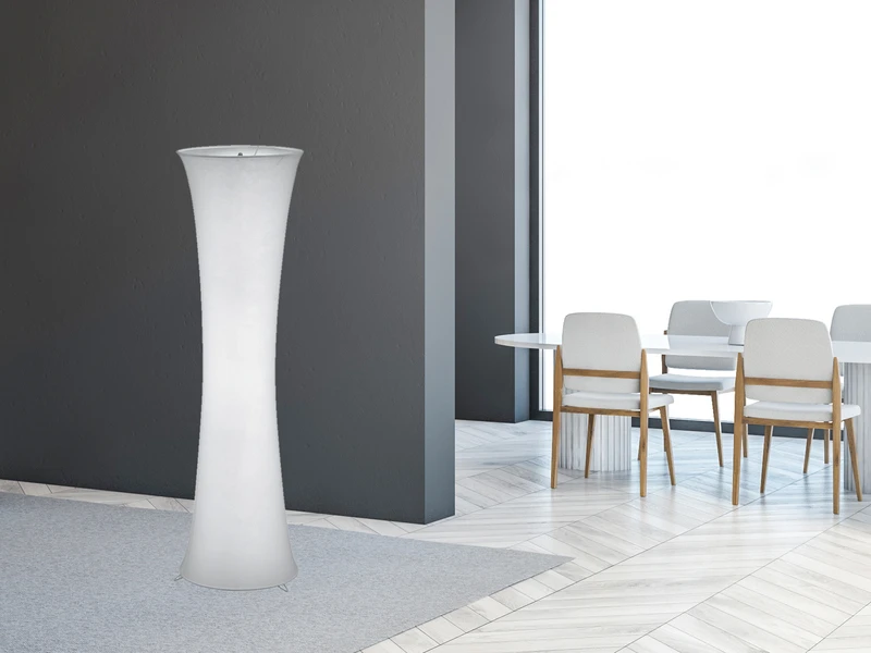 MeineWunschleuchte LED Stehleuchte Lichtsäule Aus Stoff Rund Zylinder 123cm Ø35cm In Weiß 1 MeineWunschleuchte LED Stehleuchte Lichtsäule Aus Stoff Rund Zylinder 123cm Ø35cm In Weiß