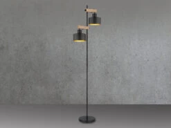 MeineWunschleuchte LED Stehleuchte Metall Schwarz Gold 2-flammig, Höhe 168cm 15 MeineWunschleuchte LED Stehleuchte Metall Schwarz Gold 2-flammig, Höhe 168cm -Globo Store led stehleuchte metall schwarz gold 2 flammig hoeh 6