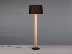MeineWunschleuchte LED Stehleuchte Mit Beleuchtetem Holzkorpus Und Stoffschirm, H: 150cm -Globo Store led stehleuchte mit beleuchtetem holzkorpus und st 2