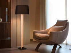 MeineWunschleuchte LED Stehleuchte Mit Beleuchtetem Holzkorpus Und Stoffschirm, H: 150cm -Globo Store led stehleuchte mit beleuchtetem holzkorpus und st 5