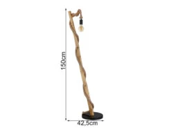 MeineWunschleuchte LED Stehleuchte Mit Hanfseil Und Holzstab, Höhe 150cm -Globo Store led stehleuchte mit hanfseil und holzstab hoehe 15 2