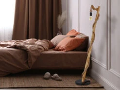 MeineWunschleuchte LED Stehleuchte Mit Hanfseil Und Holzstab, Höhe 150cm -Globo Store led stehleuchte mit hanfseil und holzstab hoehe 15 5