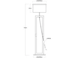 MeineWunschleuchte LED Stehleuchte Mit Stoff Lampenschirm Und Holzoptik, Höhe 155cm -Globo Store led stehleuchte mit stoff lampenschirm und holzopt 3