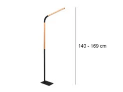 Trio Leuchten LED Stehleuchte NORRIS Schwarz Mit Holzelementen, Höhe 140cm 10 Trio Leuchten LED Stehleuchte NORRIS Schwarz Mit Holzelementen, Höhe 140cm -Globo Store led stehleuchte norris schwarz mit holzelementen h 3