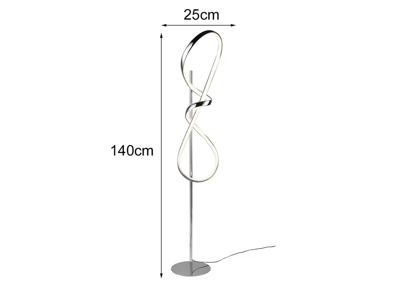 Reality Leuchten LED Stehleuchte PADUA Dimmbar Per Touch, Chrom, Kristall, 140cm 3 Reality Leuchten LED Stehleuchte PADUA Dimmbar Per Touch, Chrom, Kristall, 140cm – Bild 3